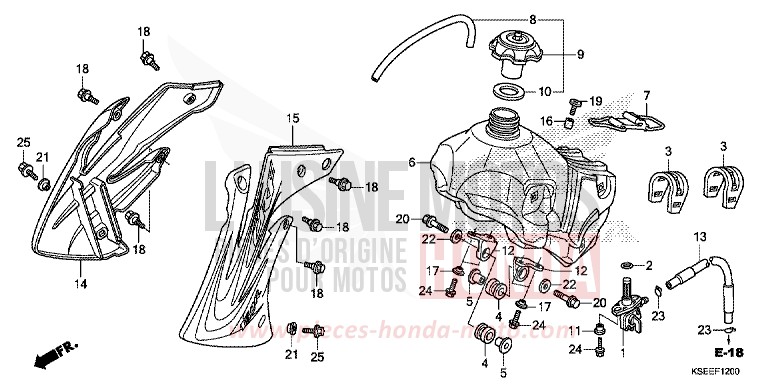 KRAFTSTOFFTANK von CRF150R "Big Wheels" EXTREME RED (R292) von 2014
